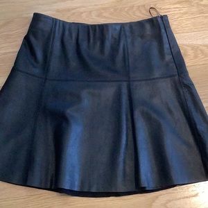 Black leather skater skirt